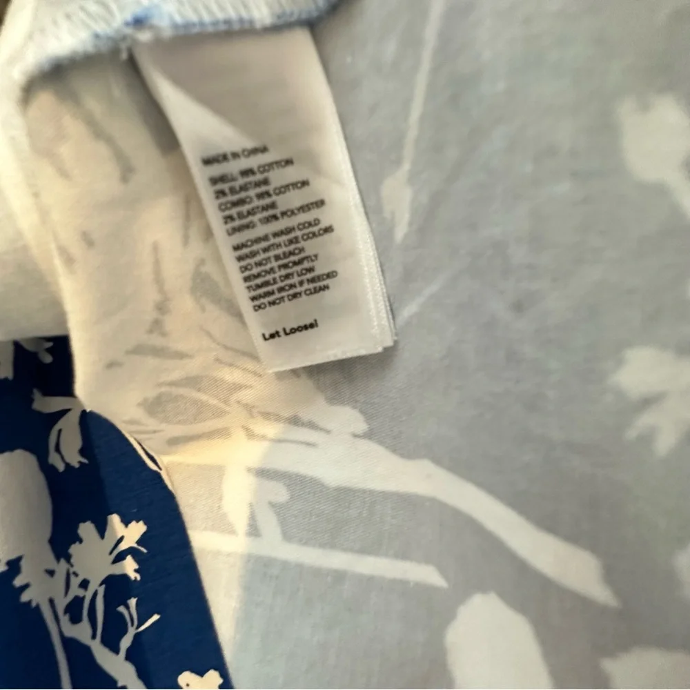 Kate Spade Saturday Blue White Floral Poppy Faux Wrap Dress | 8